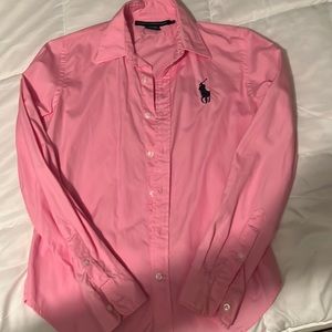 Ralph Lauren Women's Slim Fit Oxford Shirt in Pink. Women's size 10